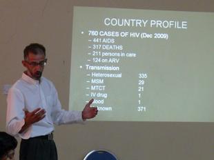 Image #1 - HIV / AIDS Workshop for Health and Family Life Teachers (Dr. King making a Presentation)